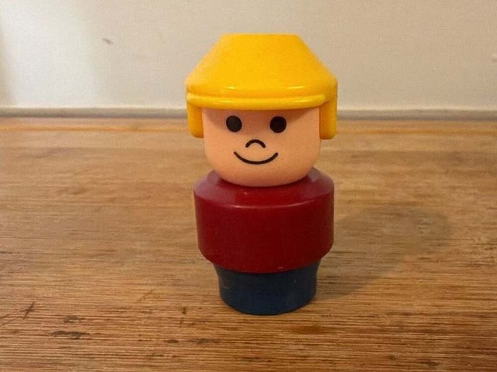 Vintage Fisher-Price Little People Chunky Yellow Hat Figure